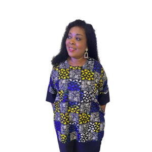 Ankara / Crepe Short Caftan Dress